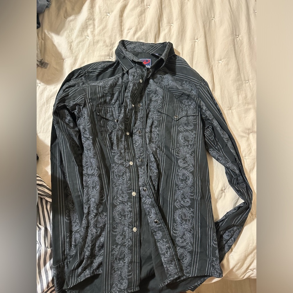 Black Roper pearl snap